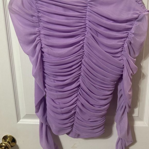 Entro Lavender Padded Blouse Large New with Tags - Picture 4 of 4